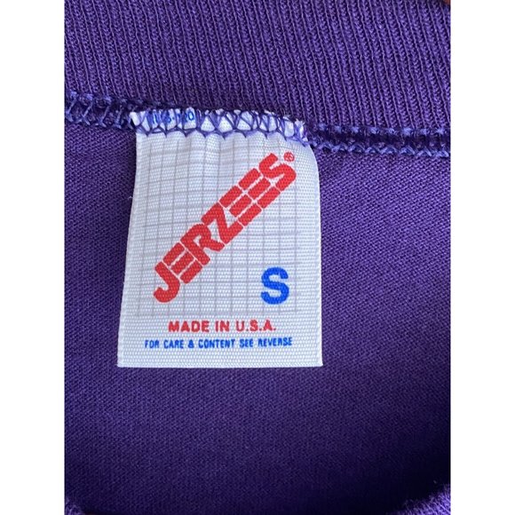 Purple Basic Tee Jerzees T-Shirts Size Small S Made In USA Vintage Single Stitch - Picture 2 of 4